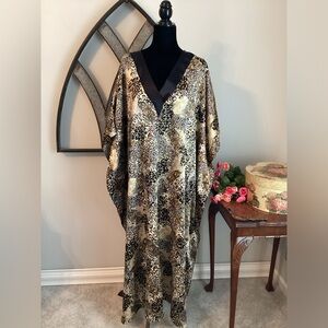 Animal Print Satin Luxurious Roomy Caftan